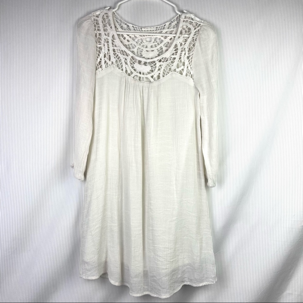 Cottagecore Crochet Gauzy Boutique Dress​​